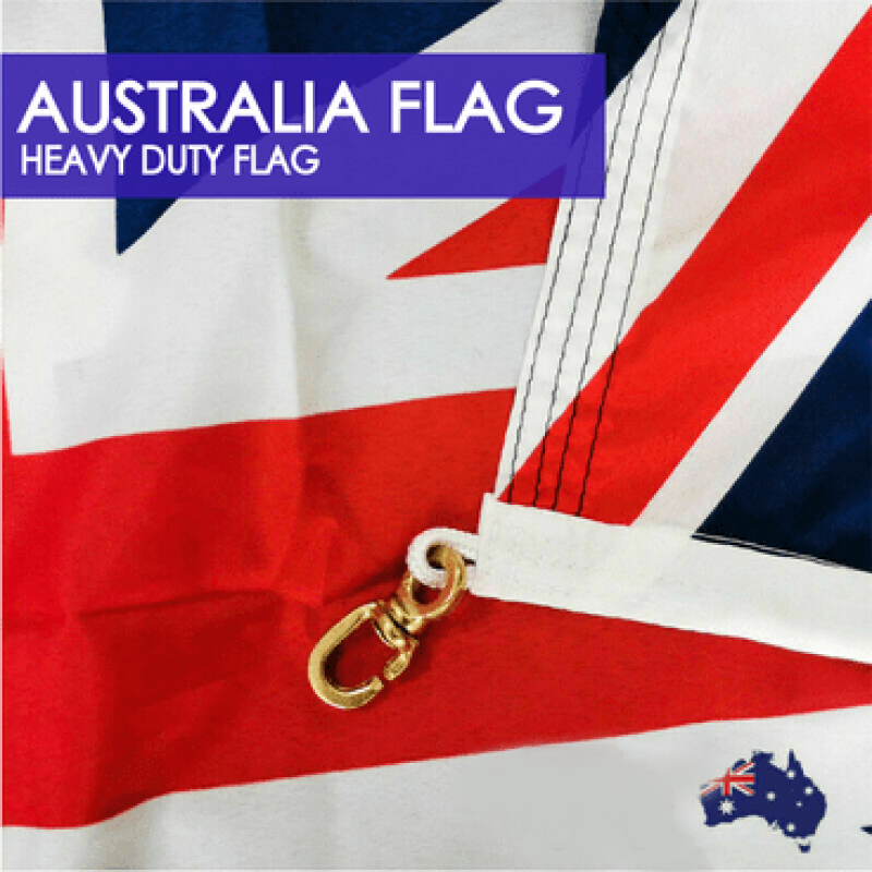 1800x900 HEAVY DUTY Australian Flag Polyester Metal Woven Brass Sister Clips