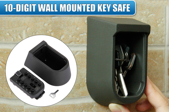 Outdoor Wall Mounted Weatherproof Spare Key Storage w/ Security Lock