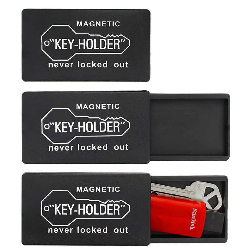 Magnetic Key Holder Conceals Spare Keys Case Storage Hidden Security