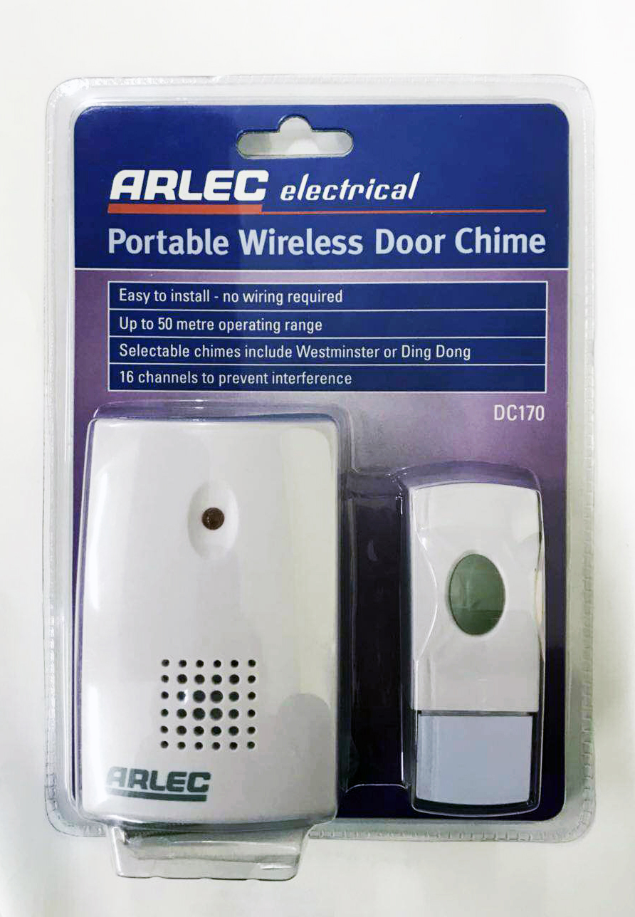 Arlec Weatherproof High Quality Wireless Door Chime 50M Range Multi