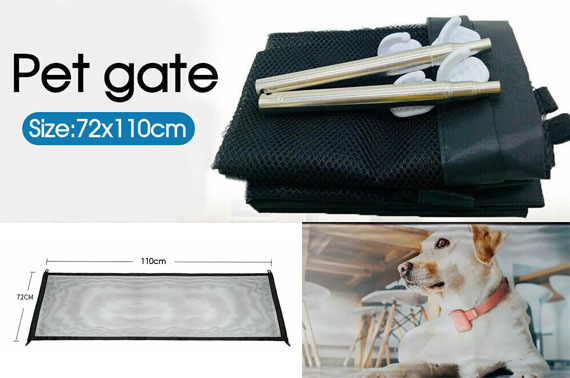 Free shipping Safety Enclosure Dog Gate Safe Pet Barrier Mesh Anywhere Magic Guard&Install