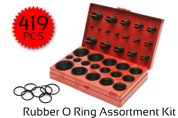 419 PCS Rubber O Ring Assortment Kit