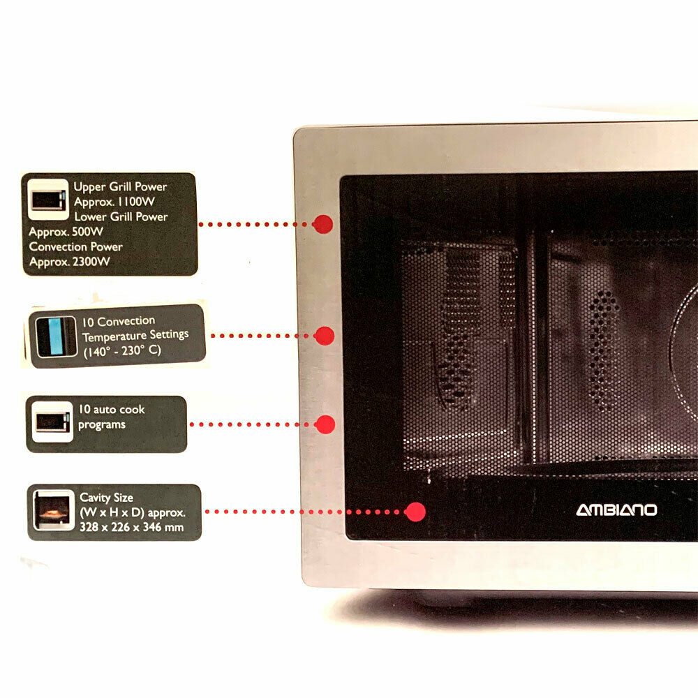 Refurbished AMBIANO Microwave Oven 25L with Grill and Convection