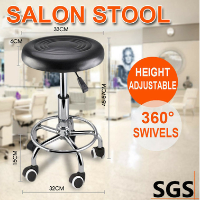 Salon Hairdressing Round Chair PU Swivel Lift Stool Barber Massage SGS AU Stock