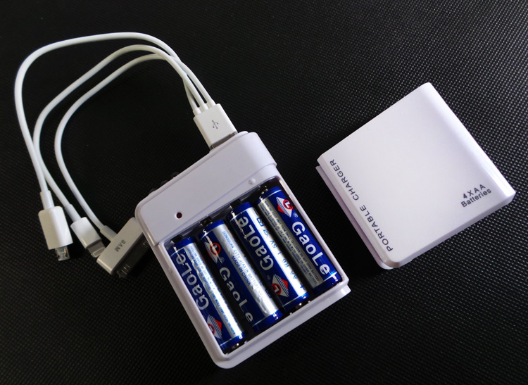 AA Battery Powered Emergency Charger with USB Port