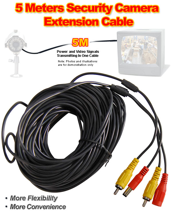5M RCA Surveillance Camera Extension Cable