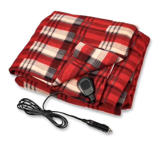 Electric Heated Soft Fleece 12V Volt Car Blanket Travel Throw Rug