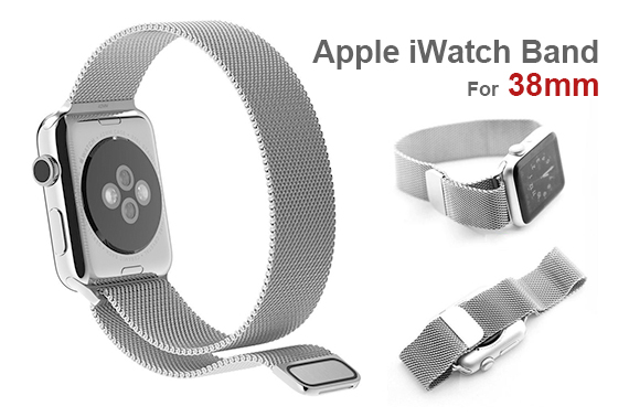 Replacement Watch Band Compatible with Apple Watch Magnetic Loop Stainless Steel