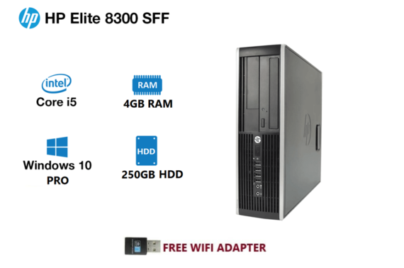 Refurbished HP Elite Desk 8300 SFF + USB WiFi Dongle