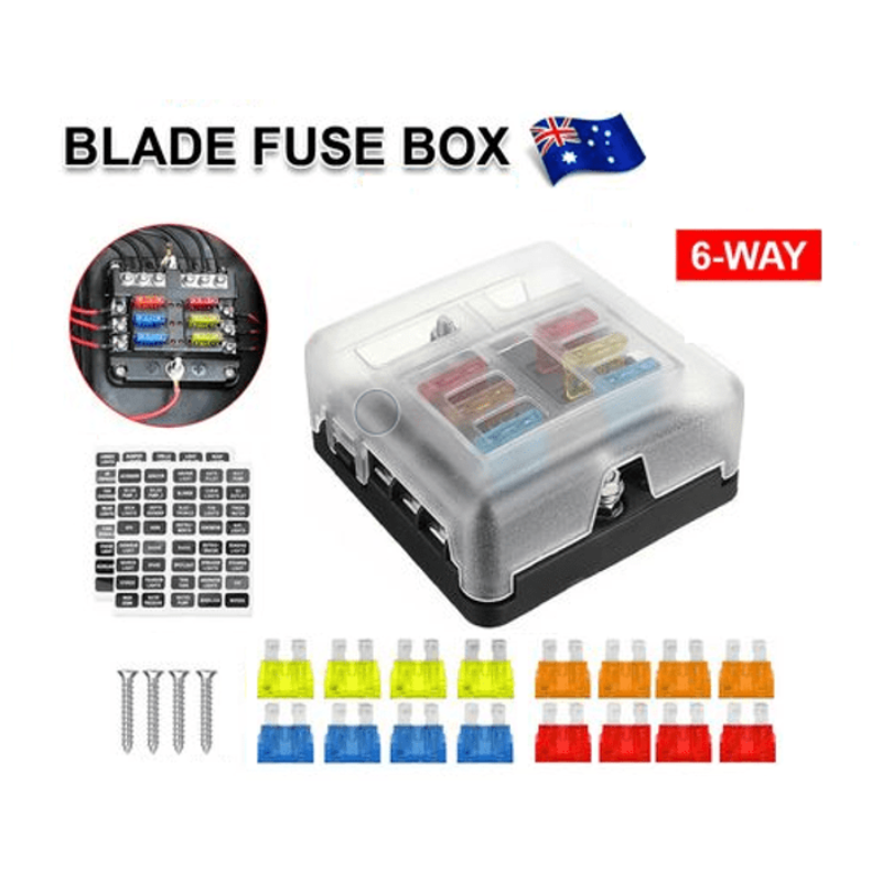 23PC 6 Way Blade Fuse Box Block Holder LED Indicator Light 12V/32V Car Marine AU