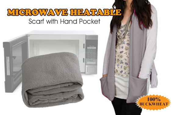 Free shipping Microwave Heatable Scarf with Hand Pockets