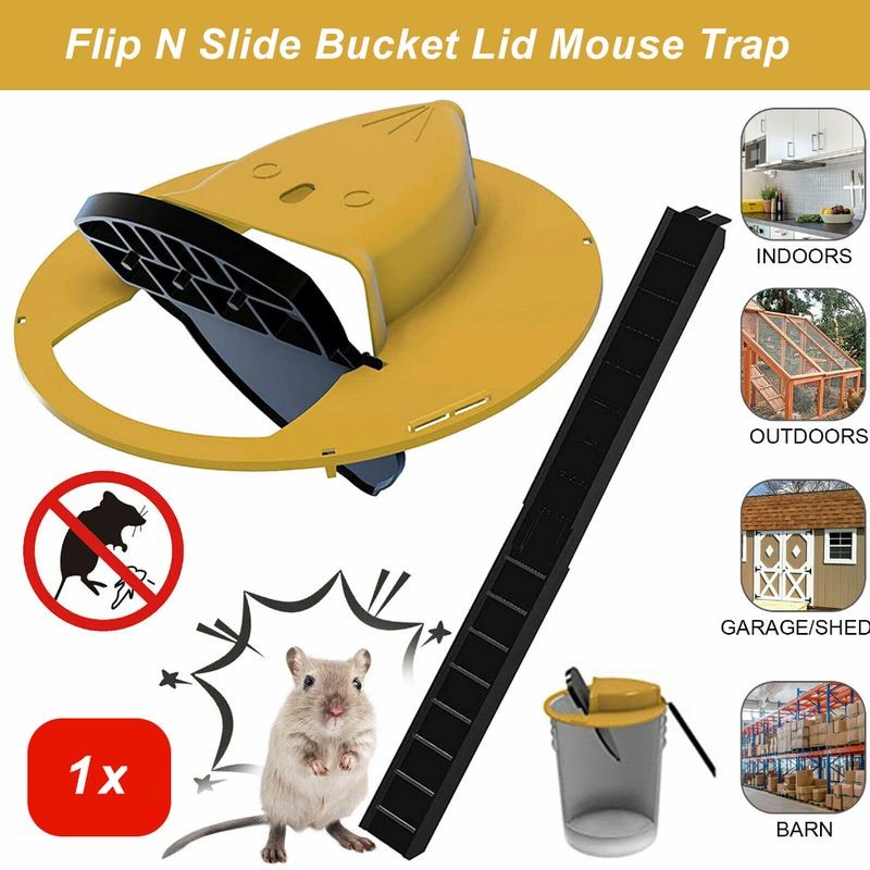 Bucket Lid Door Style Mousetrap Lethal Trap For Outdoor Indoor Multi