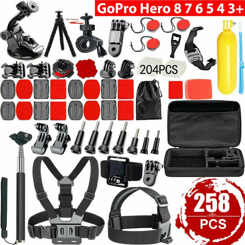 For GoPro Hero 258pcs 9 8 7 6 5 4 3 Accessories Pack Case Chest Head Floating AU