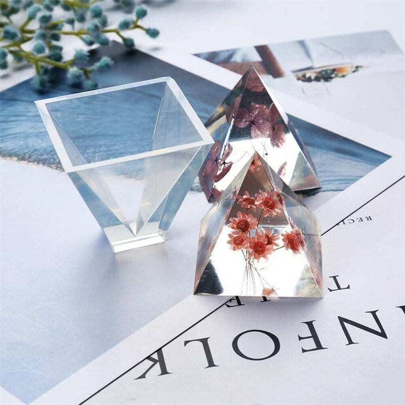 Free Shipping 30mm x 30mm Pyramid Silicone Mold Epoxy Resin Jewelry Making Mould Pendant Craft DIY S