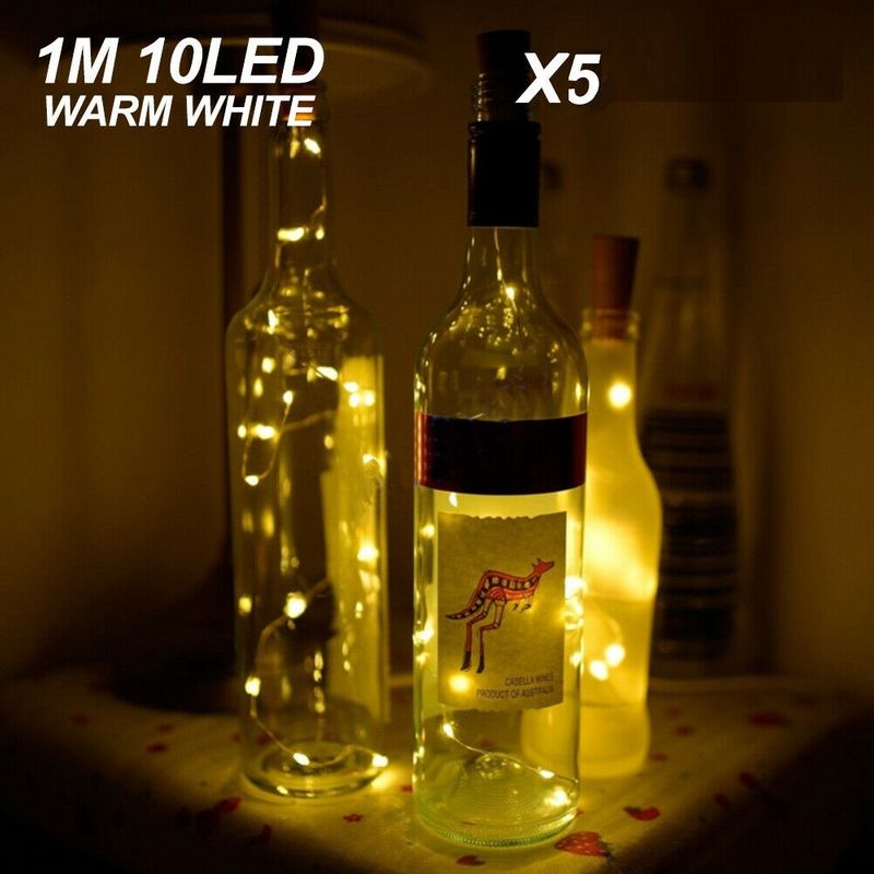 10 20 LED String Battery Copper Wine Bottle Wire Fairy Lights Party Christmas AU 