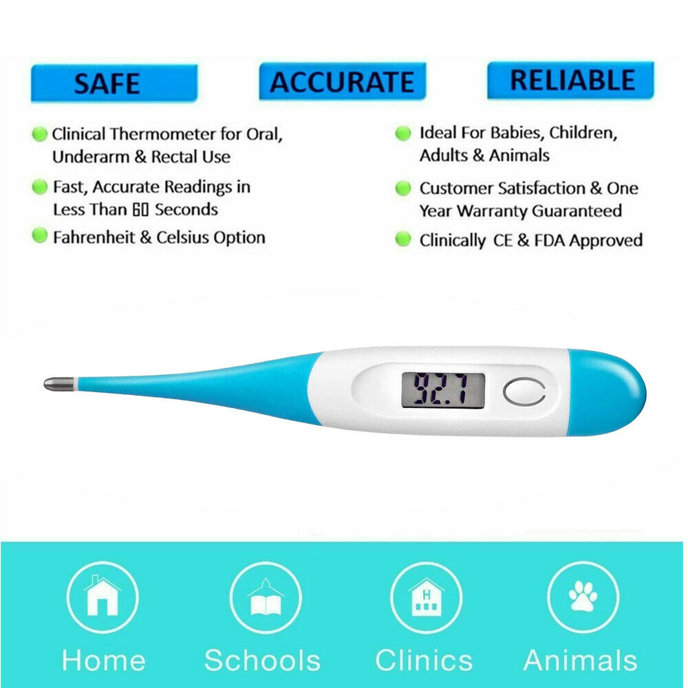 High Precision Thermometer Pet thermometer Digital Thermomete for Adults and Babies Soft Head Waterproof Thermometer 