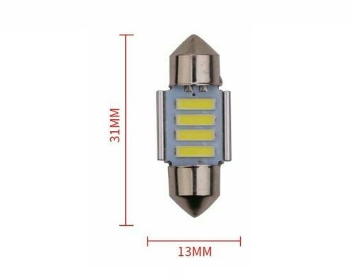 4X 12V 31MM FESTOON 7020 4 LED CAR UTE 4WD INTERIOR DOME MAP LIGHT BULB GLOBE 