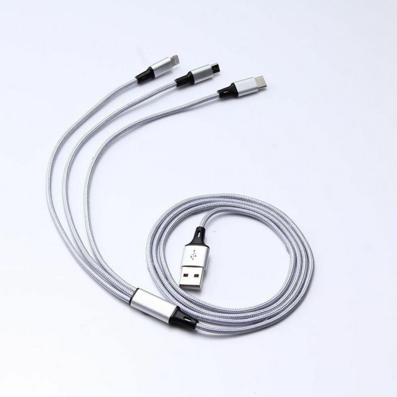 N/C Teletubbies Anime Round Three-in-One Charging Cable TPE Cable Aluminum Alloy Shell Pc Surface 
