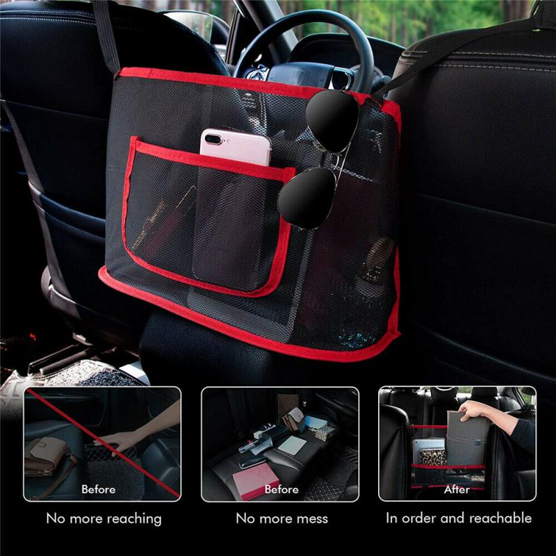 Free Shipping Advanced Car Net Pocket Handbag Holder Organizer Seat Side Storage Mesh Bag Tidy