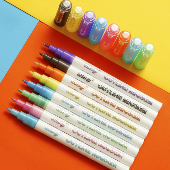 12pc Set Fountain Pen Set Black Blue Ink & Ink Eraser Pen School Office HA GD 