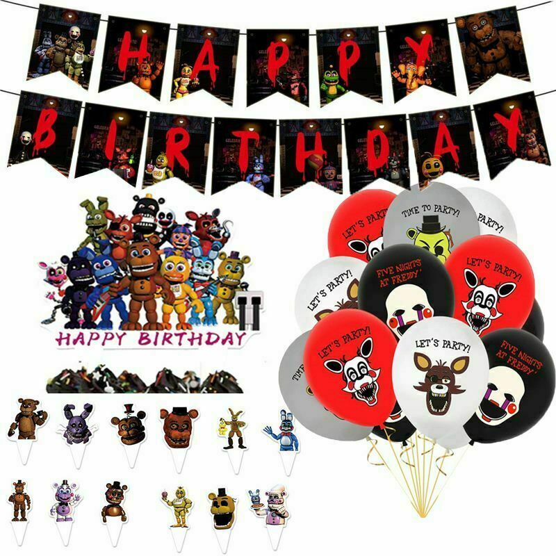 Fnaf Birthday Party Decor Supplies, Five Nights At Freddy 8217 S Shower Curtain Liner