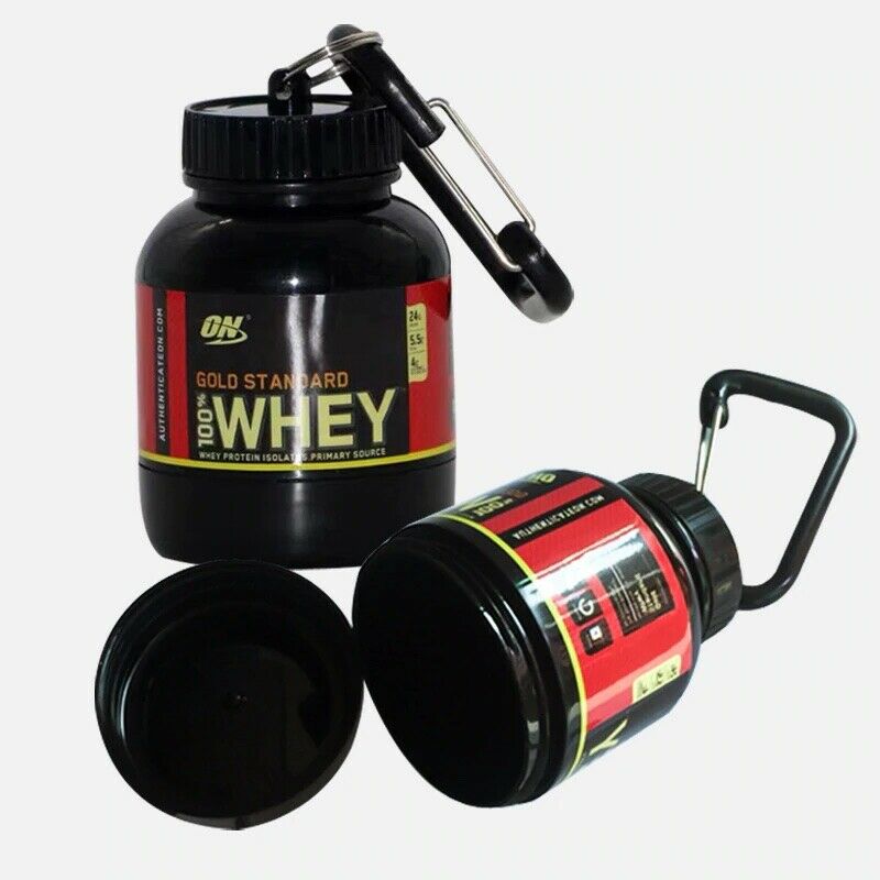 Portable Protein Powder Bottle With Whey Keychain Health Funnel Medicine  Box Small Water Cup Outdoor Camping Container
