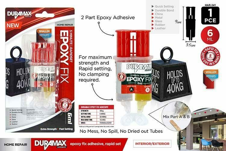 Duramax Super Strong Epoxy Adhesive Glue A and B Repair Kit Quick Setting