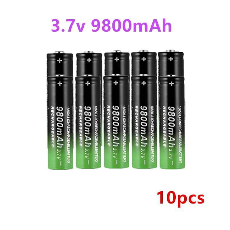 18650 Rechargeable Batteries Button Top ,9900mAh 3.7V Li-ion Batteries for Flashlight Headlamp,4 PCS 