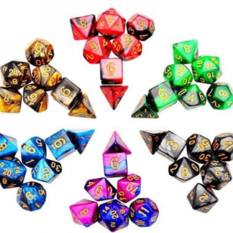 Bag For DND RPG MTG Role Playing Board 42Pcs 6Set Acrylic Polyhedral Dice 