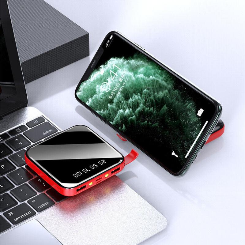 Portable Power Bank 10000mAh Mini USB Pack LED Battery Charger For Mobile Phone Red