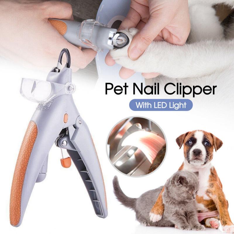 Free Shipping Nail Clippers Toe Claws Trimmer LED Light Cutter Pet Dog Cat 5X Magnification