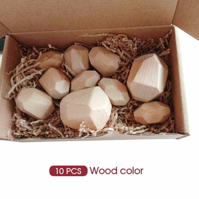 Free shipping Baby Toy Creative Wooden Colored Stacking Balancing Stone Building Blocks AU