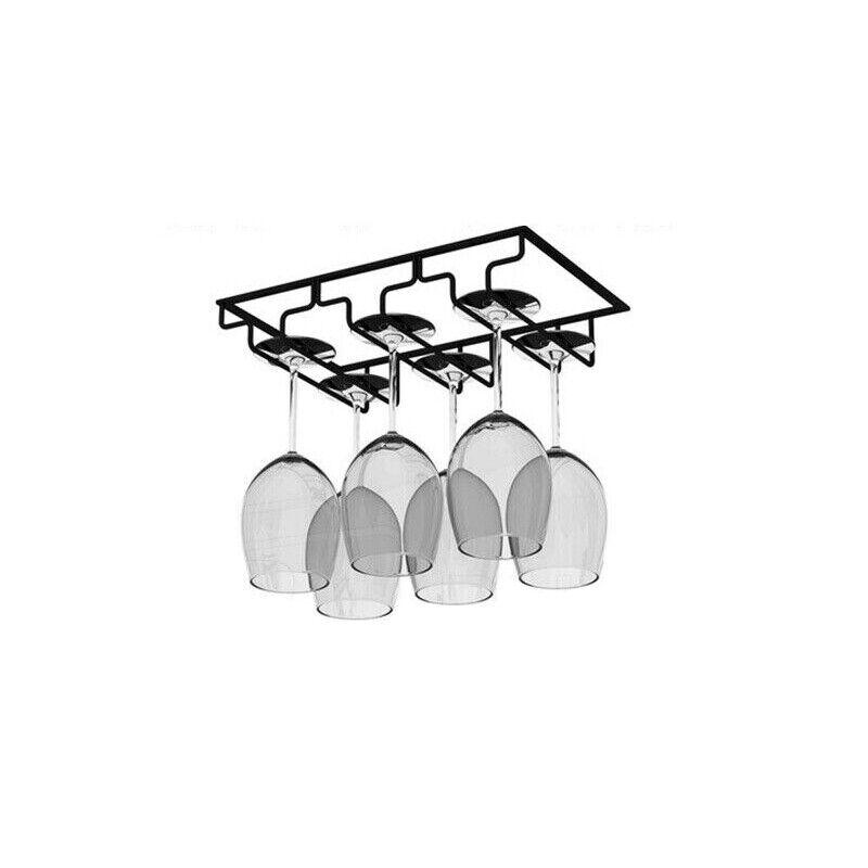 3 Slots Wine Glass Rack Holder Hanger Hanging Bar Storage Drying Rack black AU 