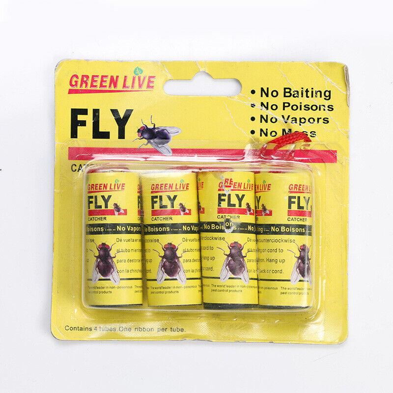 Free Shipping 8 Rolls Sticky Fly Trap Glue Paper Insect Bug Catcher Strip Flies Sticker