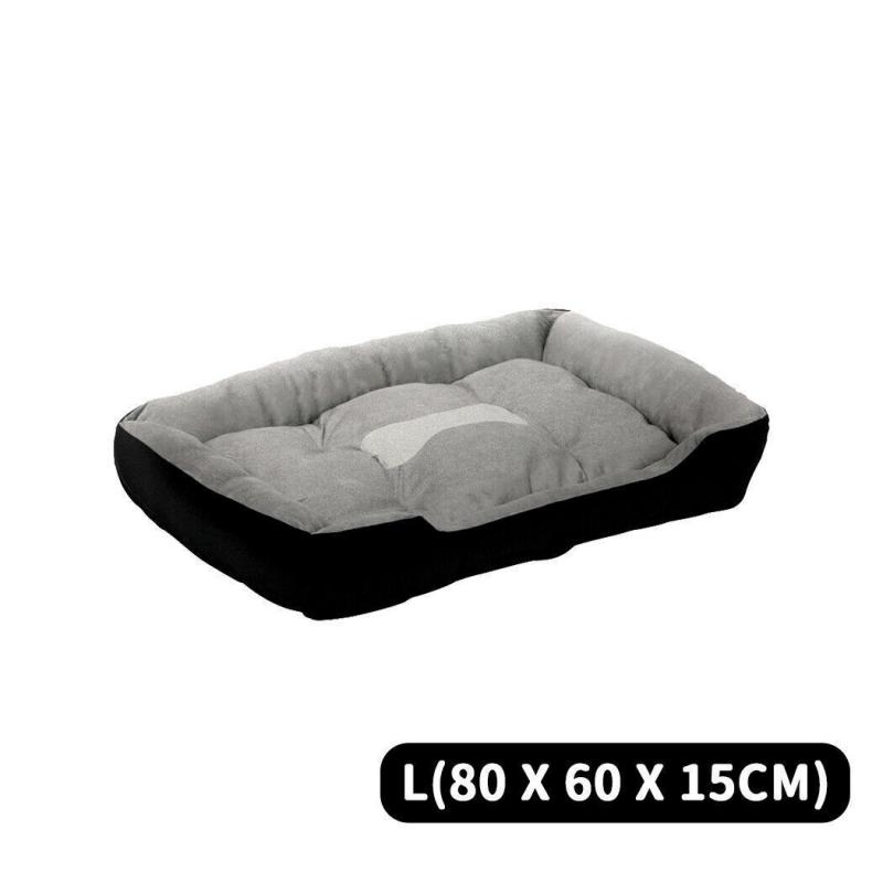 Pet Bed Dog Cat Large Beds Calming Warm Soft Cushion Mattress Plush Comfy BLACK, L