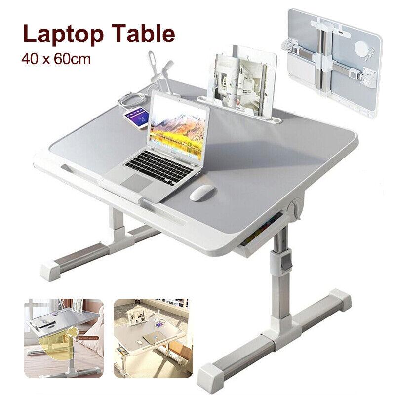 Laptop Bed Tray Desk Adjustable Table Sofa Sit Stand Desktop Computer Stand Fan