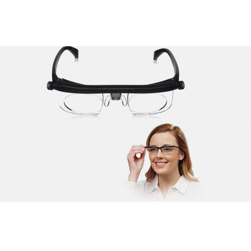 thumbnail image 2 of Dial Adjustable Glasses – Variable Focus Eyeglasses For Reading And Distance Vision – Unisex Black Frame 2 of 3