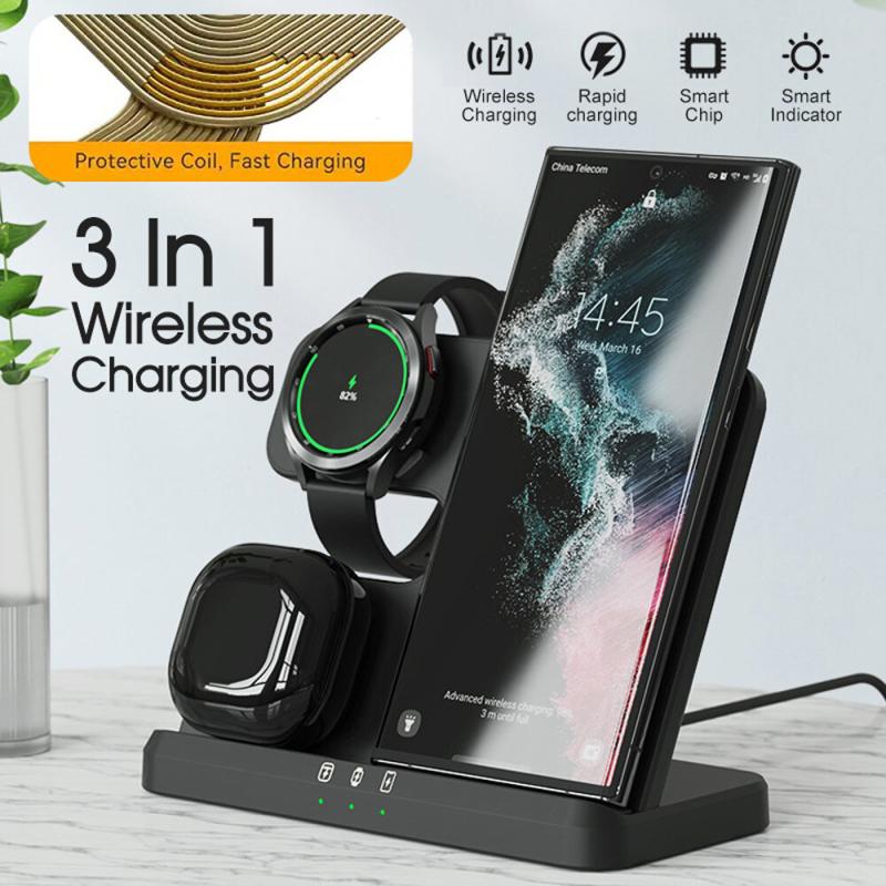 Wireless Charger Fast Charge For Samsung Only, 3 In 1 Wireless Charging Station For S24/S23 Ultra, 1
