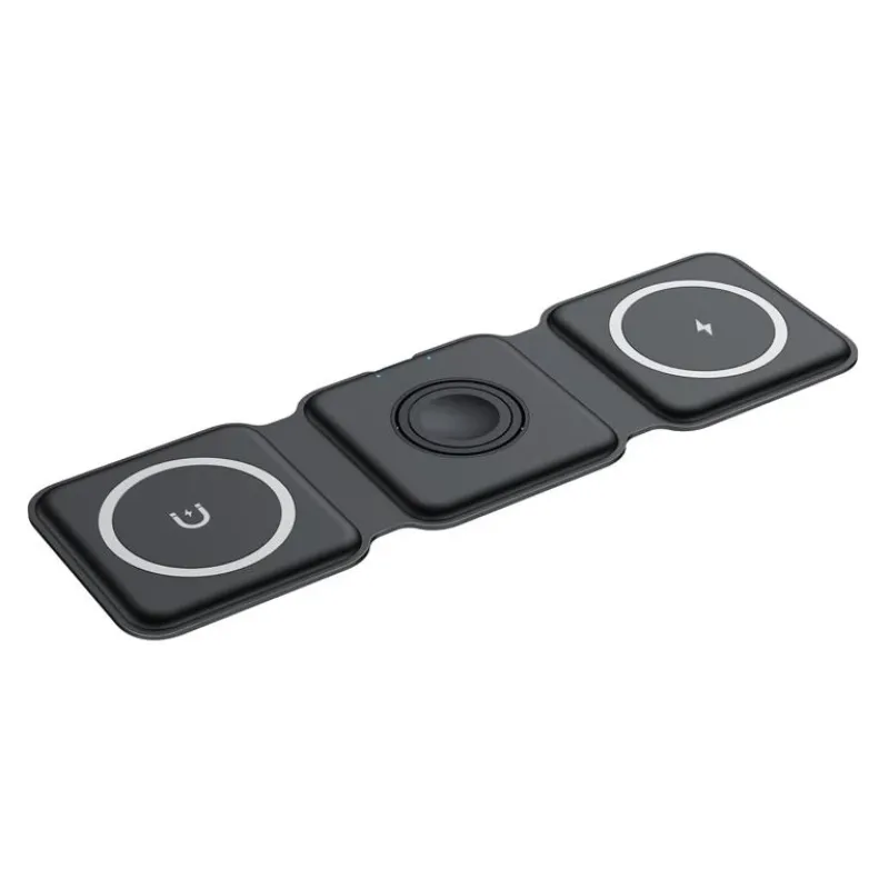 Three-in-One Folding Magnetic Wireless Charger - Black