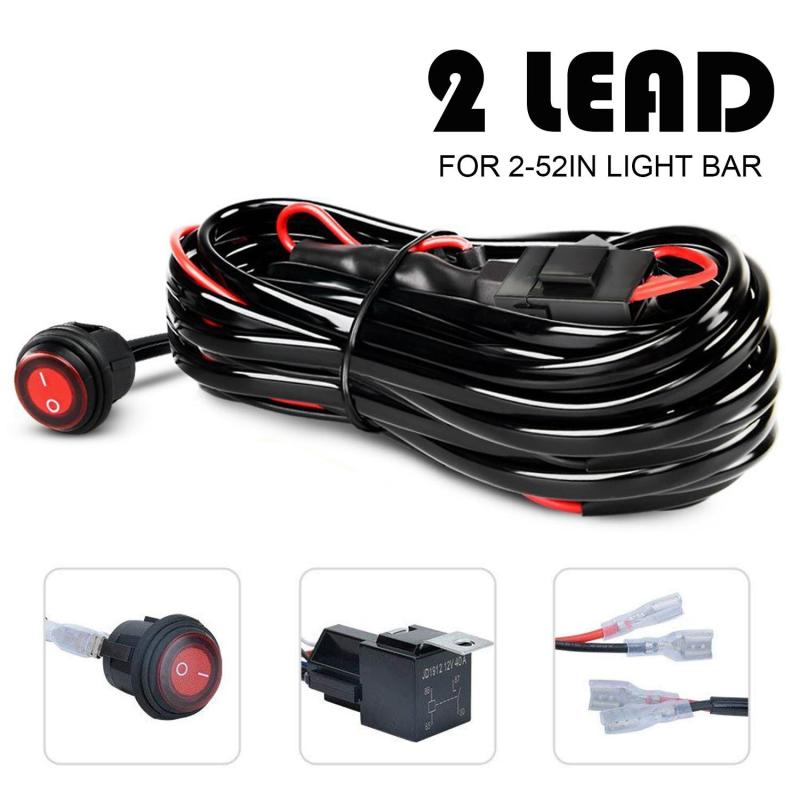 Free shipping Wiring Harness Kit For LED Work Light Bar Driving Pods w/ Switch 12V 40A Offroad