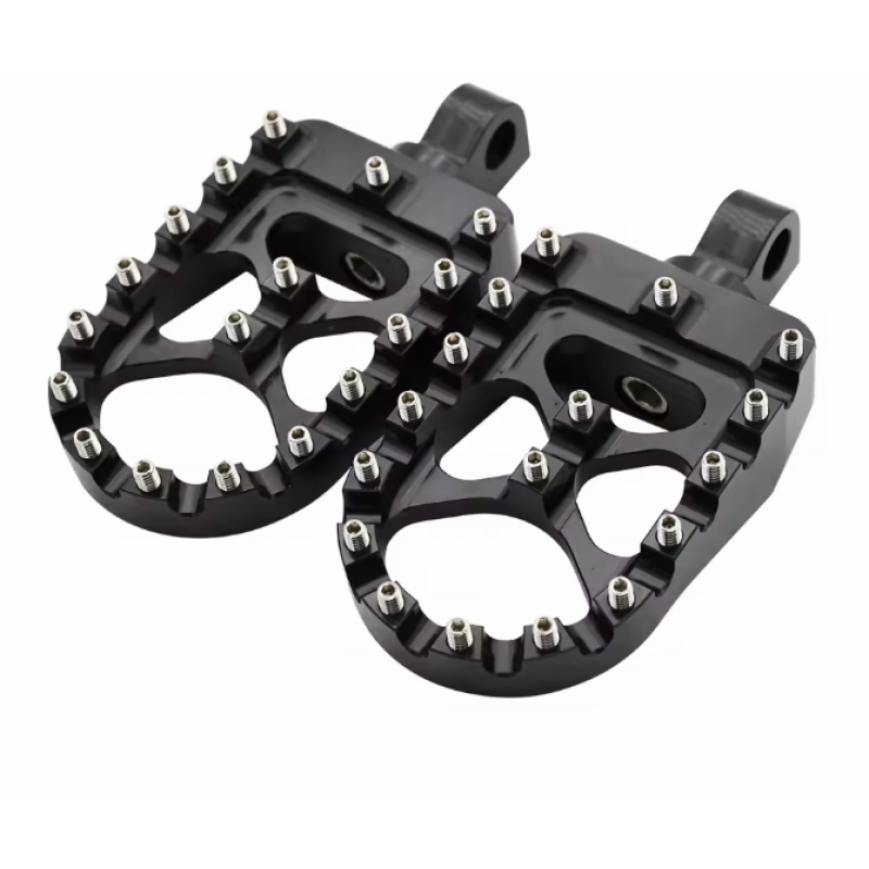 Black Motorcycle CNC Wide Fat Footpegs 360° Roating Foot Pegs For Harley Dyna