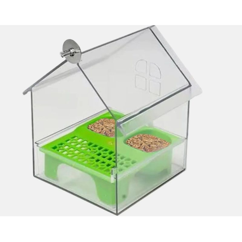 Green New Pull-Out External Parrot Feeder, Long-Lasting Outdoor Use, Bird Feeder