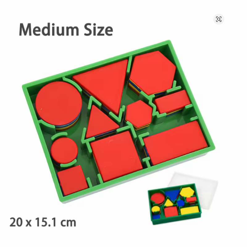 Size: medium  Children Math Geometry Shape Blocks Montessori Toys