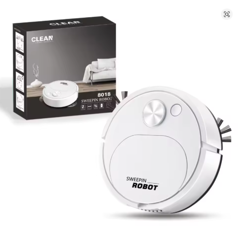 white 2023 USB Sweeping Robot VacuumCleaner Mopping 3 In 1 Smart Wireless 1500Pa