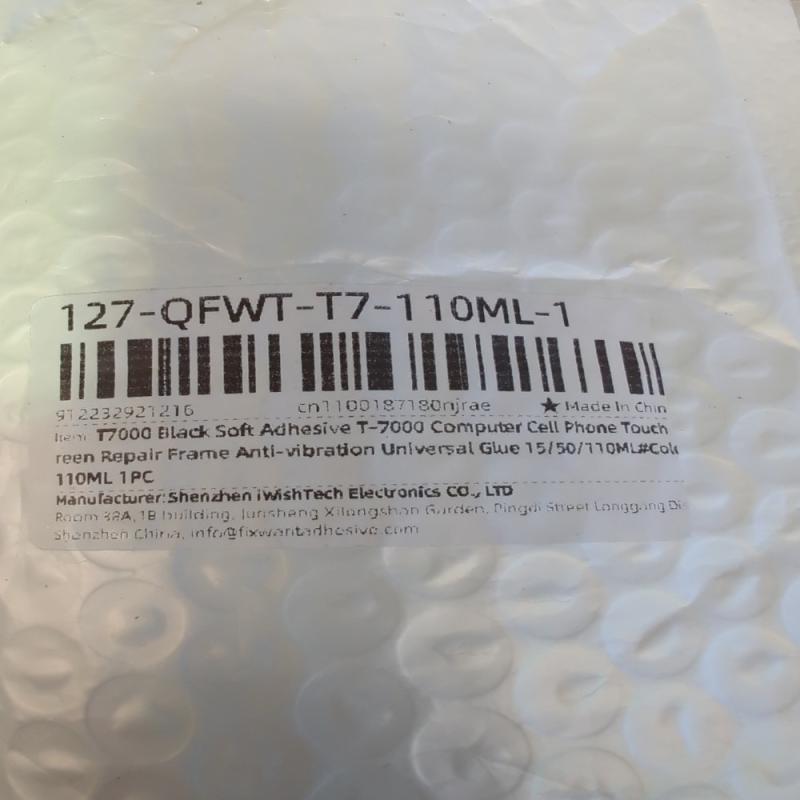 110Ml 1Pc T7000 Black Soft Adhesive T-7000 Computer CellPhone TouchScreen Repair