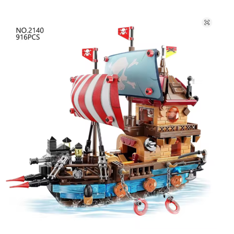 T2140 Pirate Ship Building Blocks Set Assemble Bricks Toys With LED Brick no box