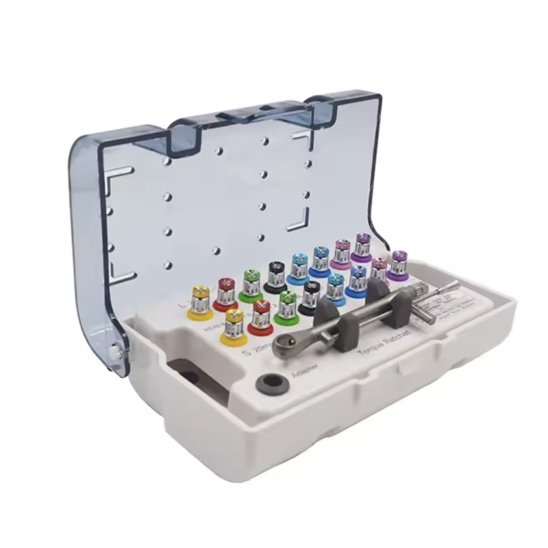 Gray Dental Implant Restoration Tool Kit Universal Torque Screwdrivers Wrench 10
