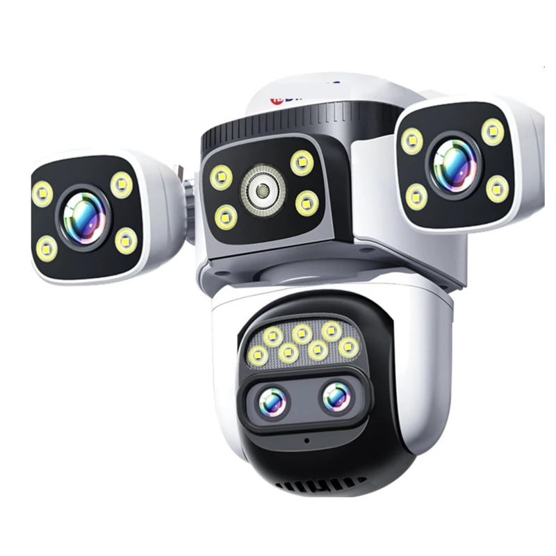 10K WiFi Security Camera 4-Lens 360° 10X Zoom Auto Tracking 20MP 8K Cam 64GB