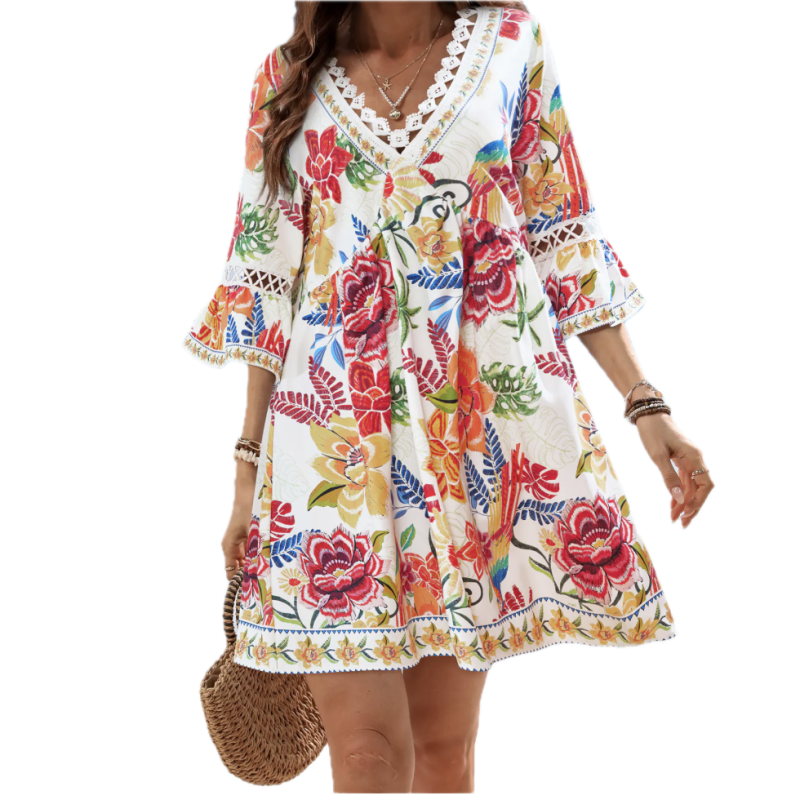 M Field Notes Floral Mini Dress