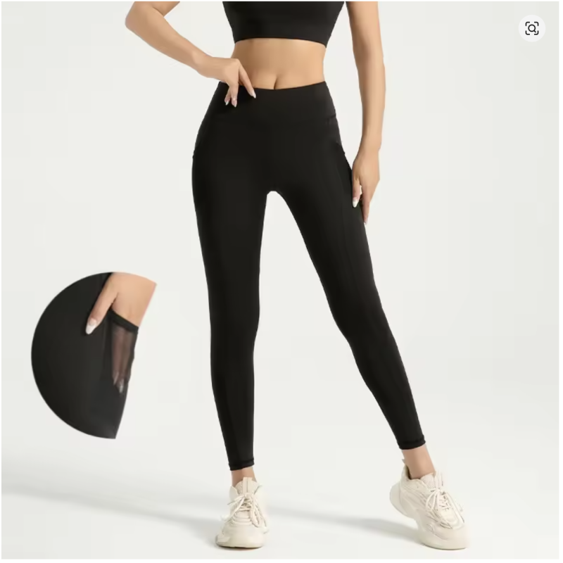 Black S Women’s High Waist Yoga Leggings Tights with Pocket Gym Workout Pants